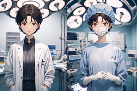 Doctor labcoat / surgical outfits Side-by-Side