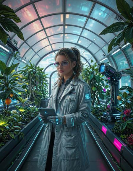 futuristic greenhouse background