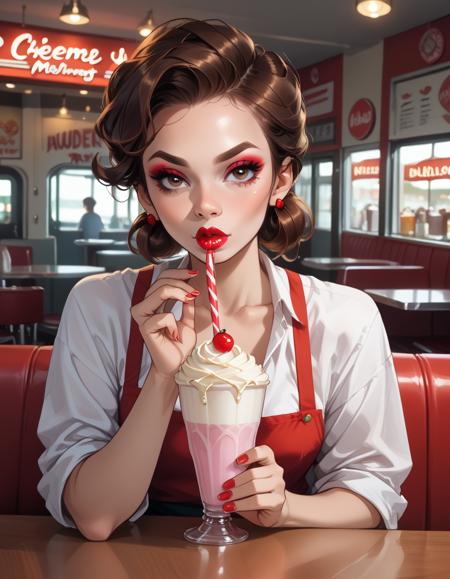 Drinks at the Vintage Diner PONY XL