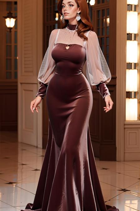Maroon Velvet Dress