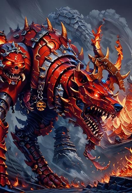 Khorne World: Demon World Morph (Warhammer 40K) [Illustrious & Pony & SD1.5]版本Pony (ID: 639944)