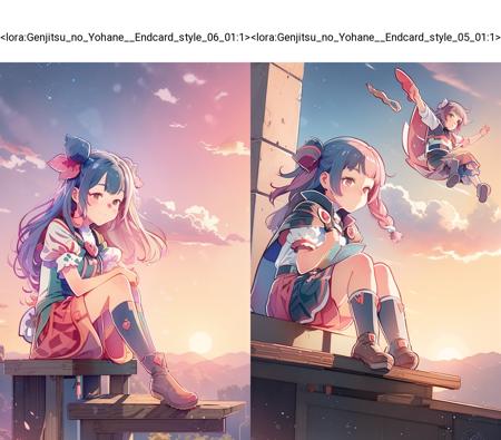 Genjitsu no Yohane: Sunshine in the Mirror - endcard art style