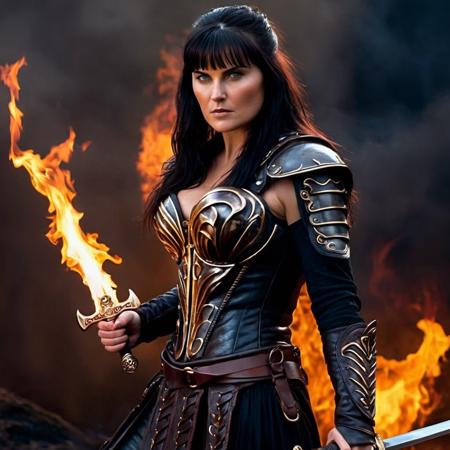 Xena: Warrior Princess 1995 XL + SD1.5 + F1D (Character based + Style)版本Xena xl v1.0 (ID: 209880)