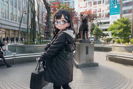 ハチ公前（渋谷） Bronze statue of Hachiko in front of Shibuya Station, TOKYO SD15