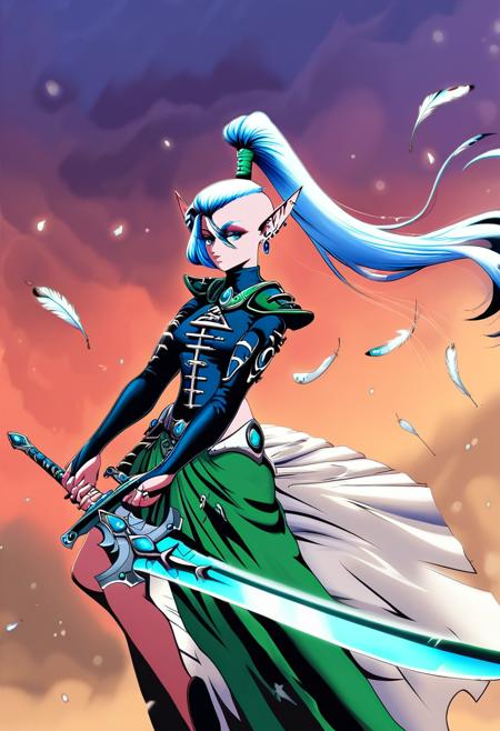 Farseer Macha / Eldar female / Eldar Armor (warhammer 40k) (fanart style)版本v0.1(EldarFemale+armor) (ID: 916783)