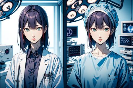 Doctor labcoat / surgical outfits Side-by-Side