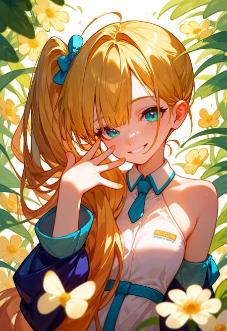 (PonyXL pose) Sidetail Miku Noodle Stopper (meme)