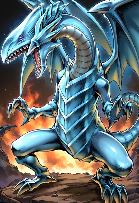 Yu-Gi-Oh! - Maiden with Eyes of Blue & Blue eye white dragon (青き眼の乙女 & 青眼の白龍) illu/PonyXL