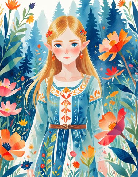 Watercolor Orange Blossom Style [XL+Pony]版本SDXL X45_d3 (Detail) (Detail)