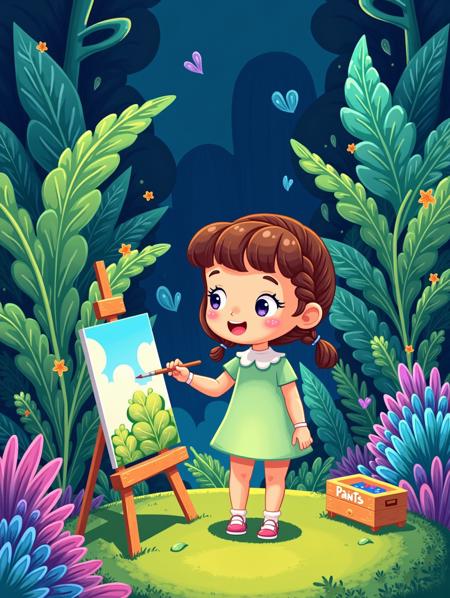 Cute stylized illustration