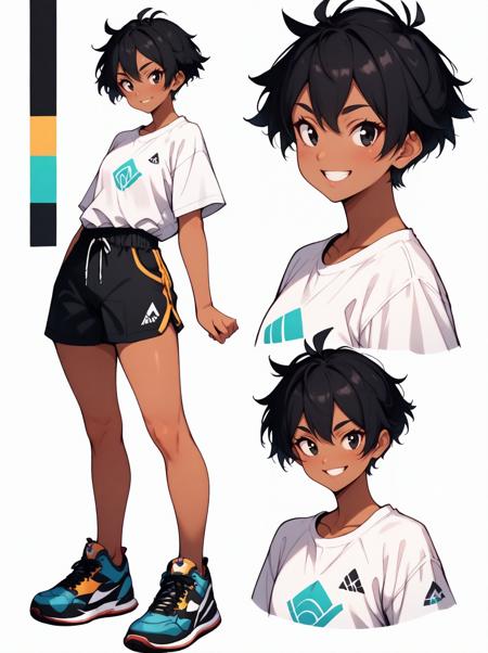 Character Design Sheet (HELPER) (3-PERSPECTIVES)+(COLOR PALETTE) - Illustrious XL | FLUX | XL PONY | SD 1.5 - by YeiyeiArt