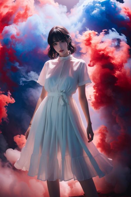 红蓝烟雾·摄影Red and blue smoke