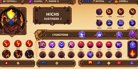 HEZI flat panel pixel game ui