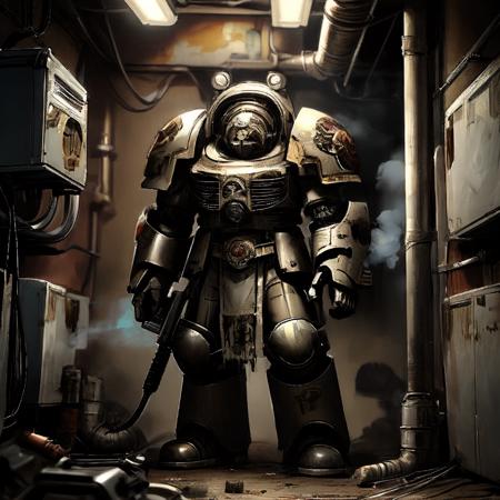 Grimdark Human Heavy Armor Suit - Warhammer 40,000
