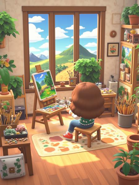 【Game Assets】 Cartoon-style 3D isometric background assets for small games FLUX