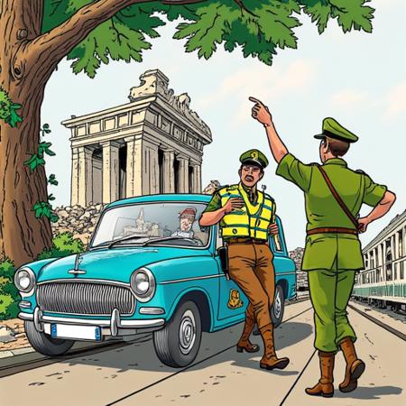Cartoon Illustration - Hergé Style版本V1 (ID: 1032352)