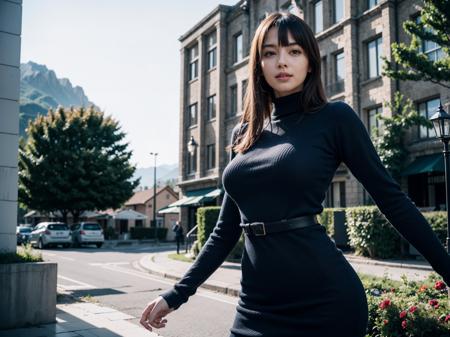 RGB-Majic Mini Sweater Dress Turtleneck Long Sleeves