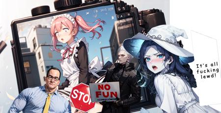 Holding a stop sign - yomama