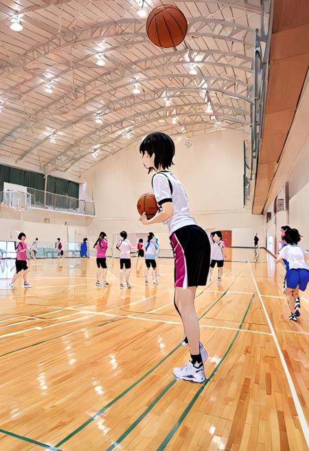 体育館 Japanese school gymnasium SDXL