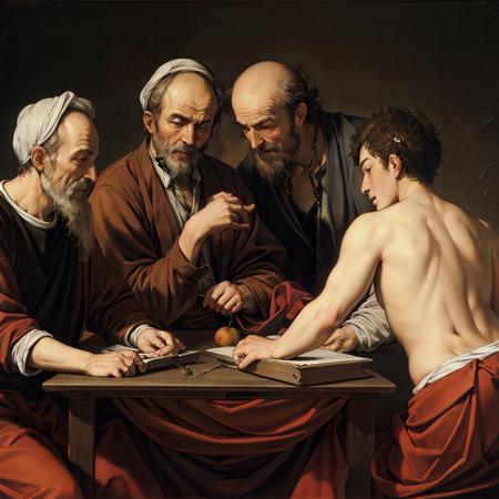 Caravaggio oil painting style