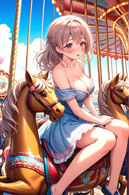 girl like riding carousel