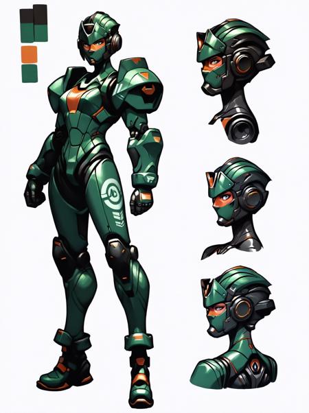 Character Design Sheet (HELPER) (3-PERSPECTIVES)+(COLOR PALETTE) - Illustrious XL | FLUX | XL PONY | SD 1.5 - by YeiyeiArt