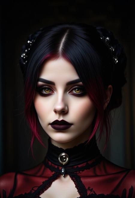 female goth, emo, punk, alt, scene版本v1 Flux.1 D (ID: 789901)