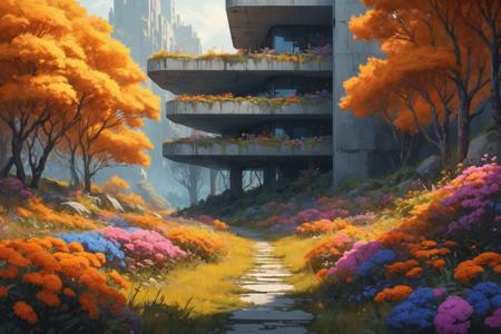 Overgrown Brutalism SDXL