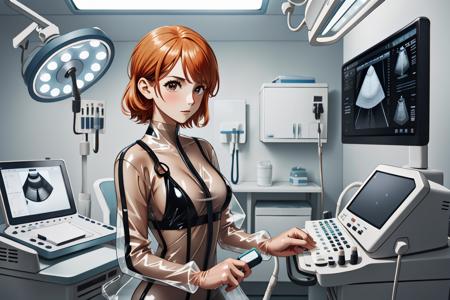 Doctor Latex Ultrasound Exam