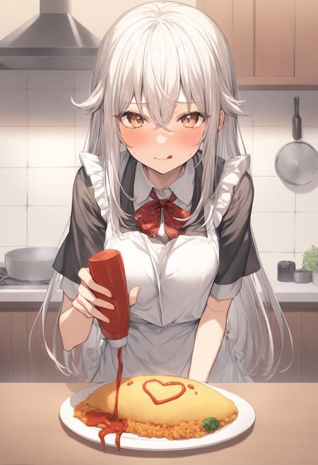 Lettering on omurice / オムライスへのお絵描き、文字入れ