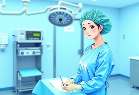 Female Surgeon / Surgical Nurse with Bouffant Cap Flux