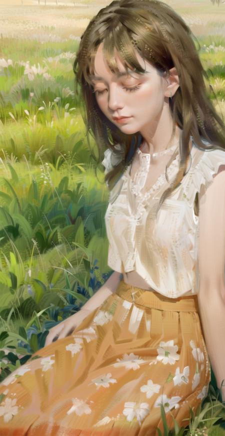 [LoCon] oil painting 油画人像-water lily