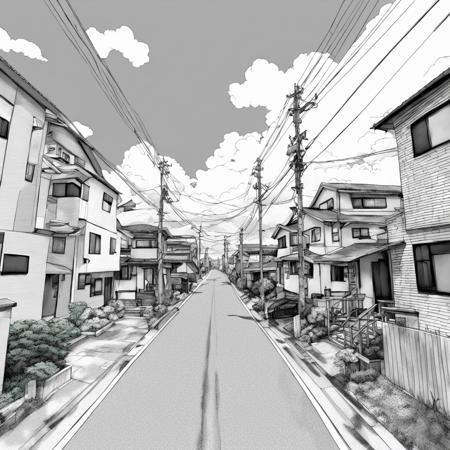 日本の住宅街の道路 / Residential streets in Japan SDXL