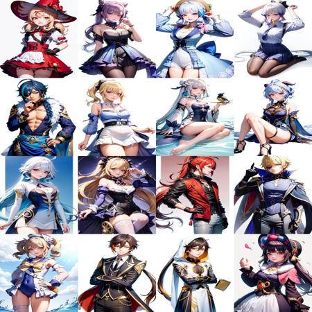 (SD1.5)All characters Genshin Impact ( 124 characters) 原神全角色124位版本v1.0 (ID: 412128)