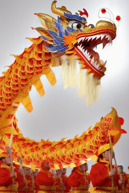 Dragon dance, a traditional Chinese cloth dragon