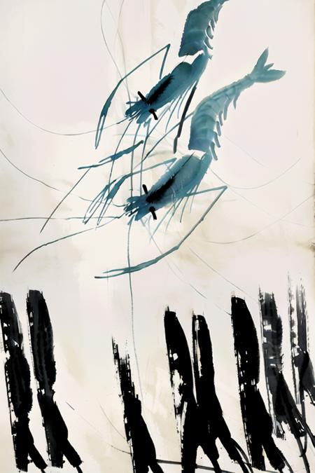 JZCG034-Traditional Chinese painting-shrimp