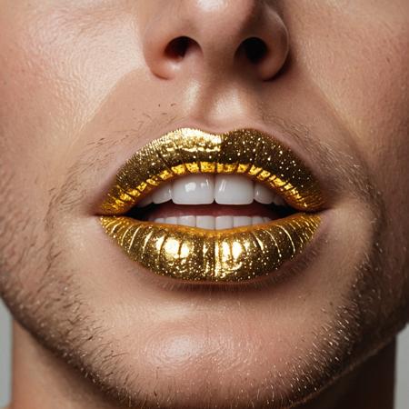 Golden Glitter Lips