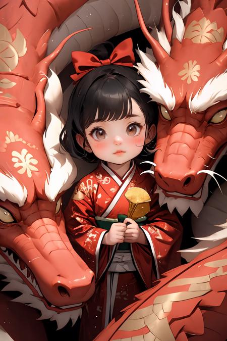 Auspicious New Year in the Year of the Dragon-Chinese Dragon Illustration-Children’s Photography and Photos in Two Dimensions