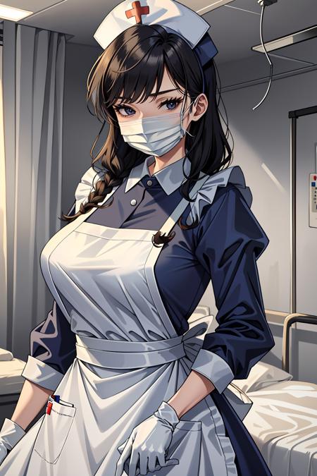 Long Nurse Uniform, with mask and Gloves