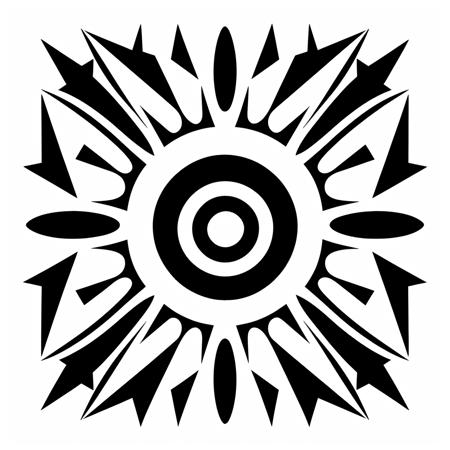 HEZI_黑白纹样纹身图案