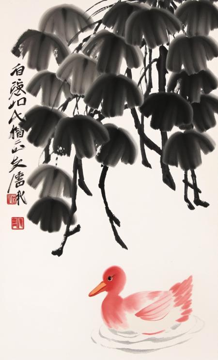 白石老人的画风 baishi style for flux1