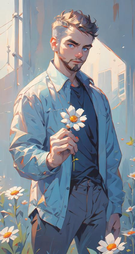 Holding a daisy