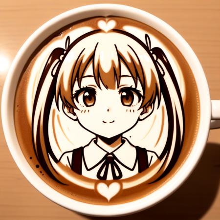 anime character latte art