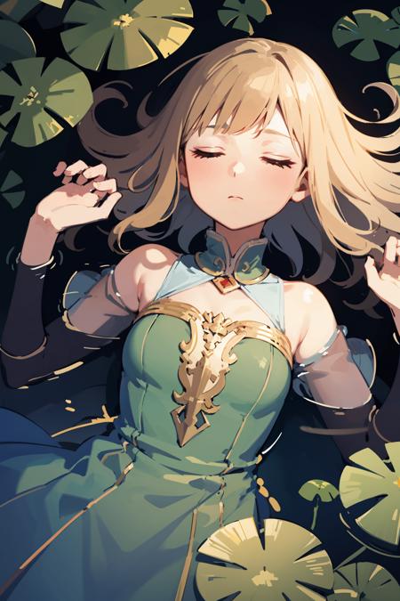 Ophelia parody shot (female partially drowning)