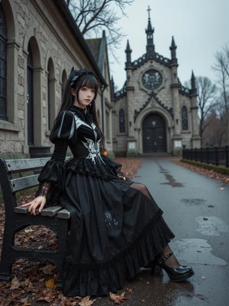 [Flux.1 D][Realistic] Gothic Dress | 哥特风裙子