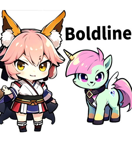 Boldline game style: boldline anything easily especially chibi 粗线条2D游戏lora:适合Q版人物版本v1.0 (ID: 427466)