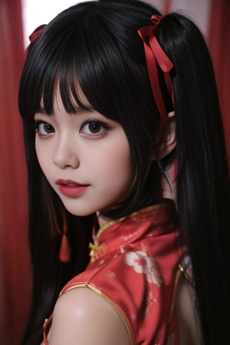 时崎狂三 旗袍-红 tokisaki kurumi chinese clothes-red