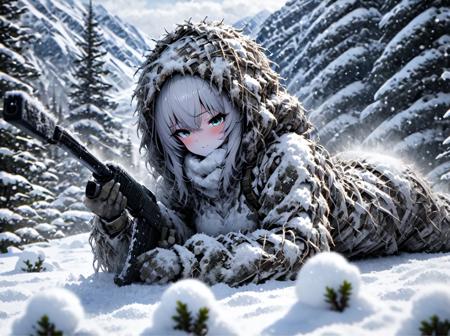 Ghillie suit  clothing LoRA [FLUX+XL+Pony]