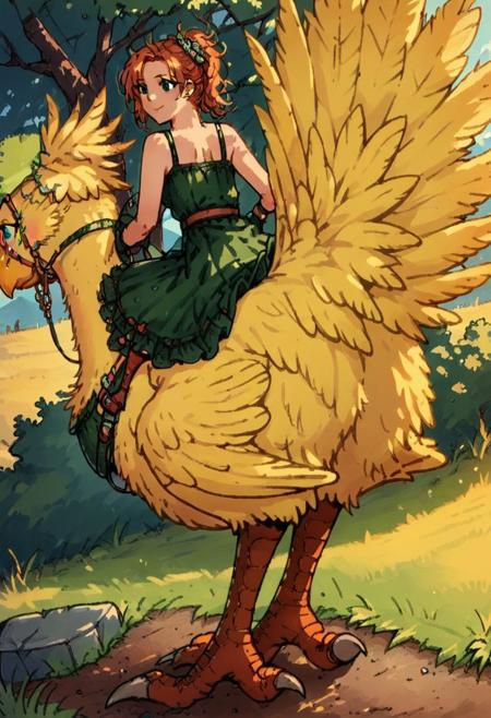 Riding a Chocobo