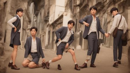 Row of40 people POSE , multi view，40个人的动作PNG图，多视图